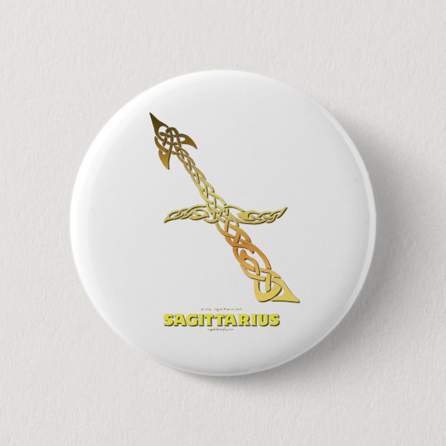 Astrocelt  series Sagittarius 2 Inch Round Button (Front)