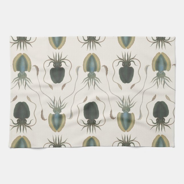 Astrolabe Molluscs (green) Kitchen Towel (Horizontal)
