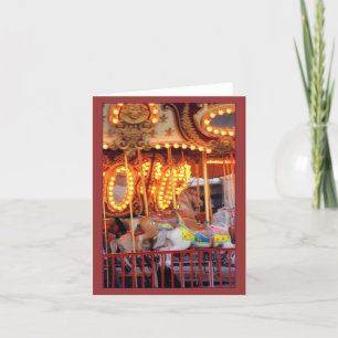 Astroland Carousel Blank Note Card