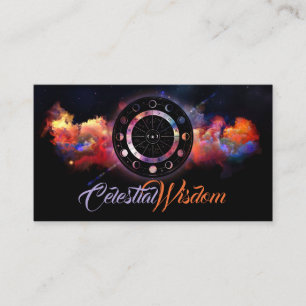 Astrologer Glowing Zodiac Wheel  Business Card