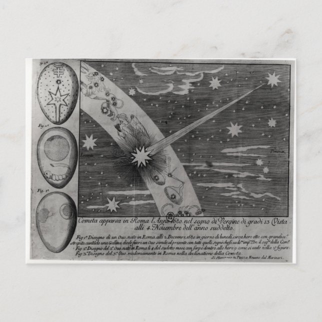 Astrological diagram of the comet postcard (Front)