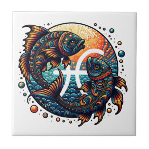Astrological Horoscope Sign Pisces Zodiac   Tile