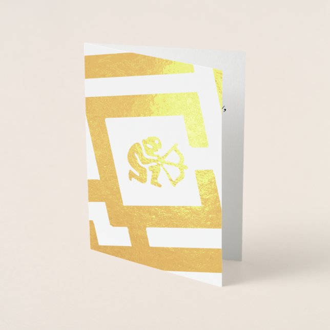 Astrological Sign Sagittarius Foil Custom Text Foil Card (Front)
