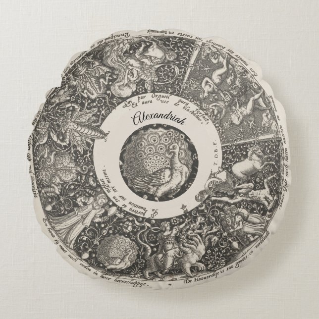 Astrological sign star map Astronomy  Round Pillow (Front)