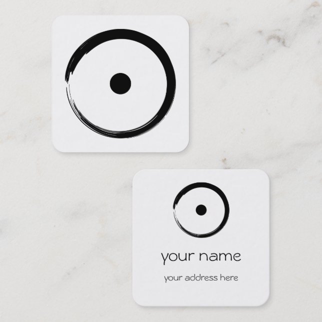 Astrological Sun Sign - Buddhism Zen Circle 1 Square Business Card (Front/Back)