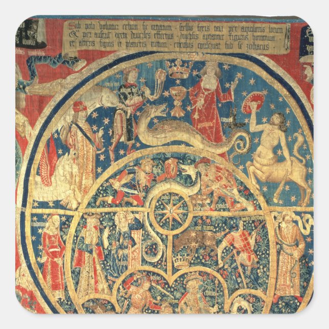 Astrological tapestry square sticker (Front)