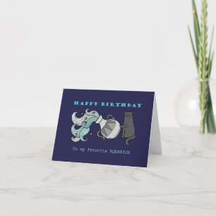 Astrological Zodiac Sign Aquarius Funny Birthday Card