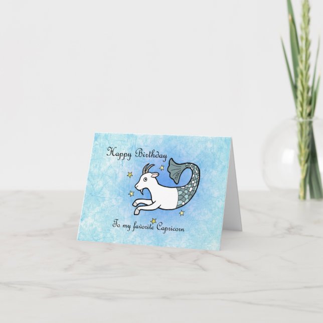 Astrological Zodiac Sign Capricorn Goat Birthday  Card (Front)