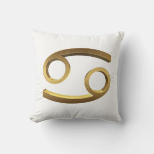 Astrological Zodiac Signs Sun Sign Cancer Gold Throw Pillow