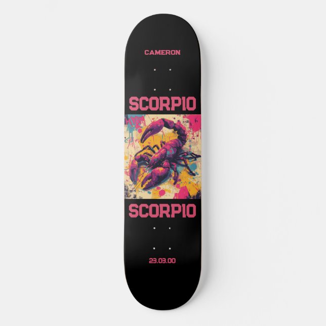 Astrologie Graffiti Zodiac Scorpio Skateboard (Recto)