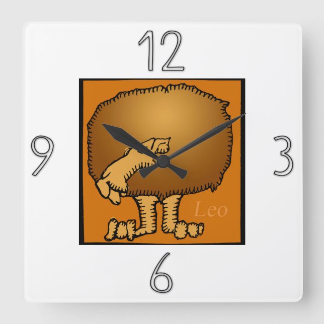 Astrologie Symbole zodiaque Leo Horloge murale (Recto)