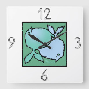 Astrologie Symbole Zodiaque Poissons Horloge mural