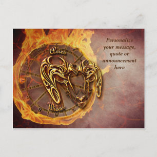Astrology Aries Horoscope Personal Message Quote Announcement Postcard