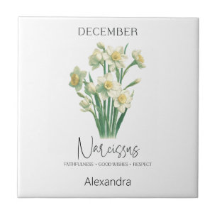 Astrology Birth Month December   Flower Narcissus Tile