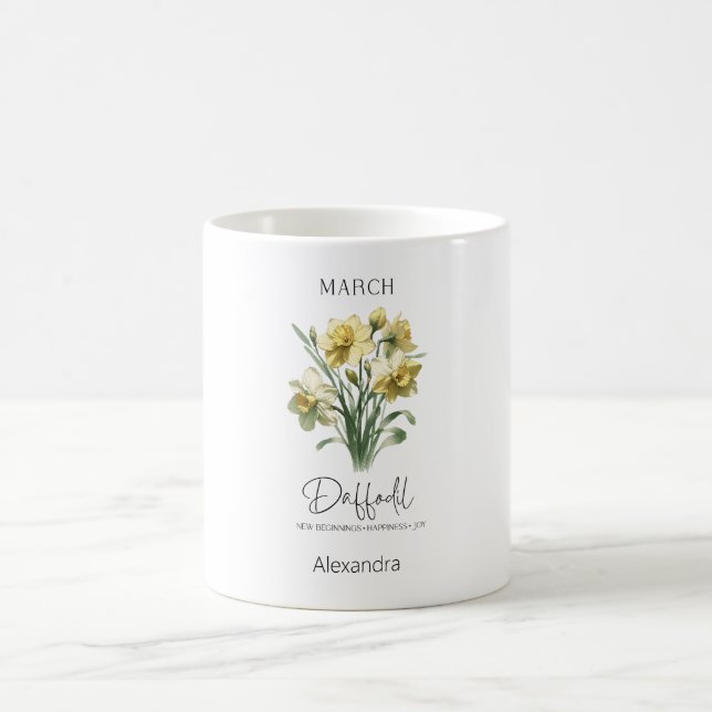 Astrology Birth Month March | Flower Daffodil Coffee Mug (Center)