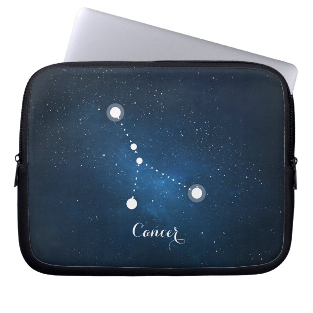 Astrology Blue Nebula Cancer Zodiac Sign Laptop Sleeve (Front)
