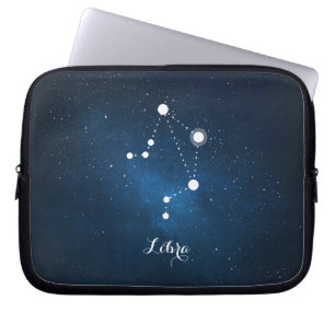 Astrology Blue Nebula Libra Zodiac Sign Laptop Sleeve