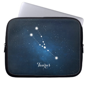 Astrology Blue Nebula Taurus Zodiac Sign Laptop Sleeve