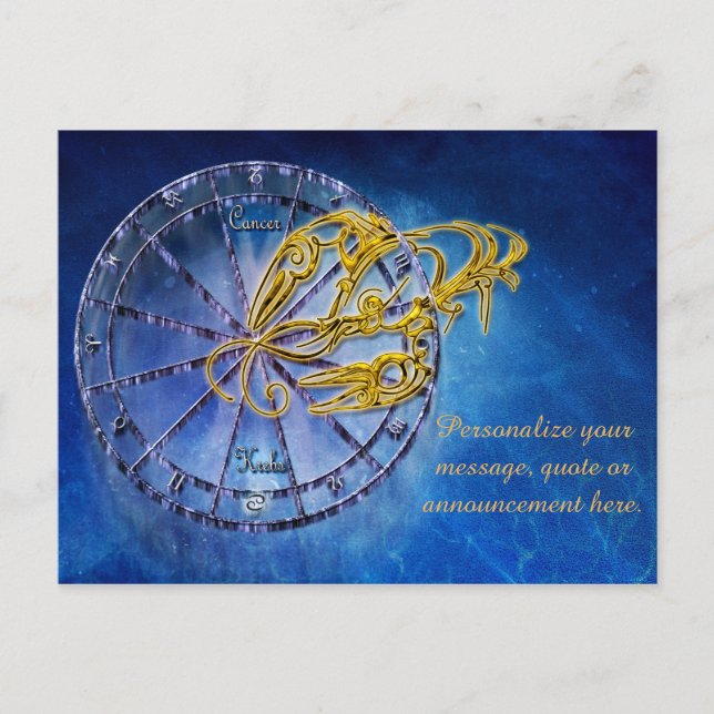 Astrology Cancer Horoscope Personalize Message Announcement Postcard (Front)