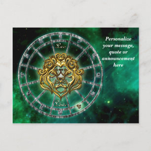 Astrology Leo Lion Horoscope Personalized Message Announcement Postcard