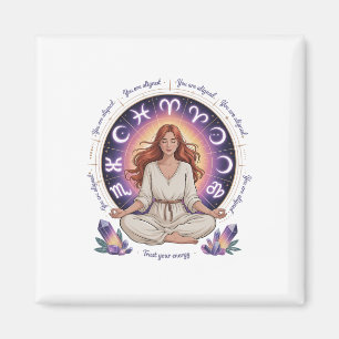 Astrology Meditation Yoga Exercise Zodiac Crystal Magnet