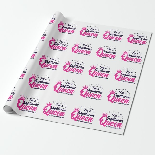 Astrology - November December Birthday Sagittarius Wrapping Paper (Unrolled)