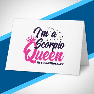Astrology October November Birthday Scorpio Queen Card