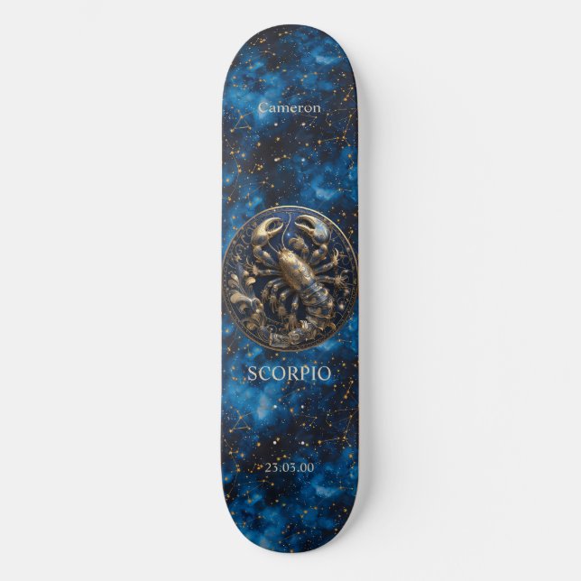 Astrology Personalized Scorpio Skateboard (Front)