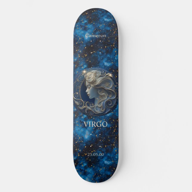 Astrology Personalized Virgo Zodiac Skateboard (Front)