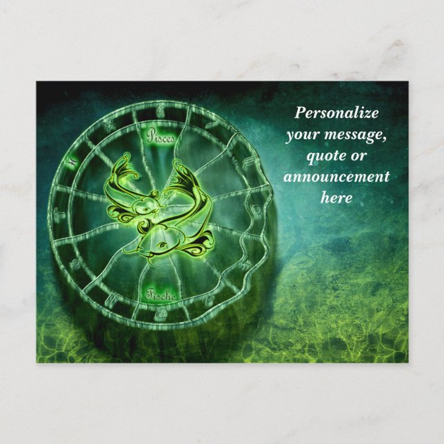 Astrology Pisces Horoscope Personalize Message Announcement Postcard (Front)