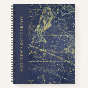 Astrology Pisces Horoscope Sketchbook With Name Notebook