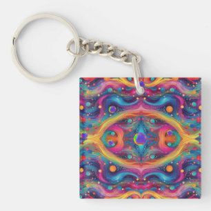 Astrology planet space galaxy universe keychain