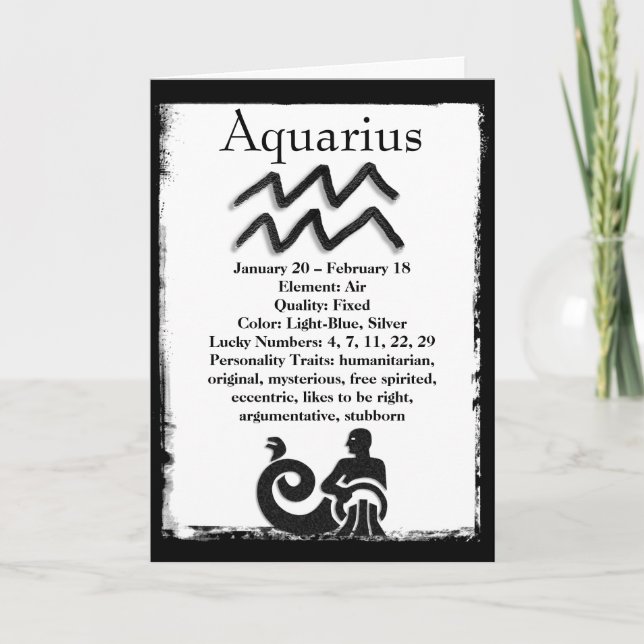 Astrology Sign Aquarius Horoscope Zodiac Card (Front)