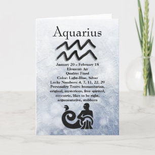 Astrology Sign Aquarius Horoscope Zodiac Card