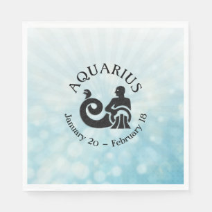 Astrology Sign Aquarius Horoscope Zodiac Symbol Napkin
