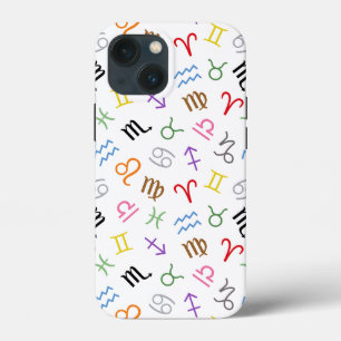 Astrology Sign Symbols Pattern Colour+White iPhone 13 Mini Case
