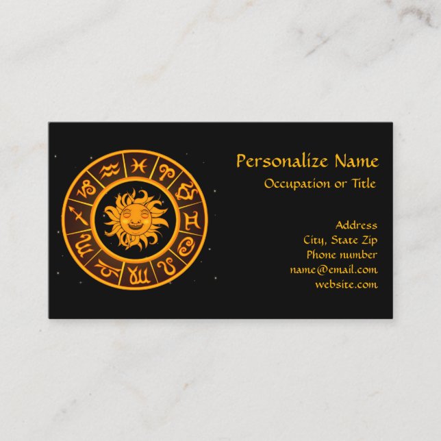 Astrology Signs Horoscope Symbols Business Card (Front)