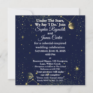 Astrology & Starry Night Theme | Celestial Wedding Holiday Card