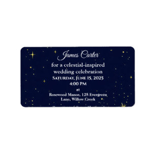 Astrology & Starry Night Theme   Celestial Wedding Label