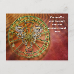 Astrology Taurus Horoscope Personalize Message Announcement Postcard
