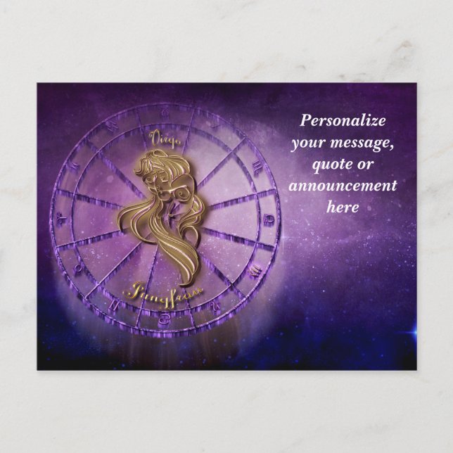 Astrology Virgo Horoscope Personalize Message Announcement Postcard (Front)