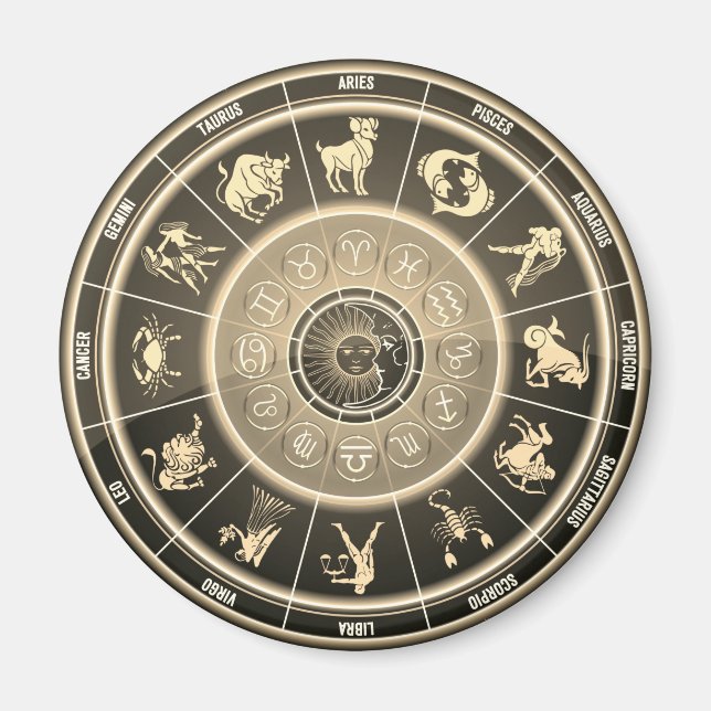 astrology wheel magnet (Front)