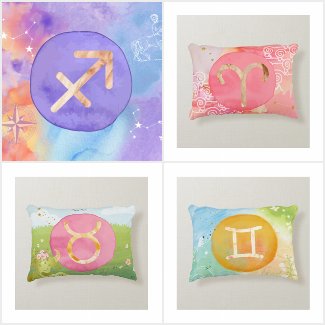 Astrology Zodiac Celestial Birthday Pillows