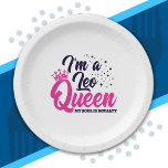 Astrology Zodiac - July August Birthday Leo Queen Paper Plate<br><div class="desc">Cute Leo Queen design is perfect for the queens that are born in July or August under the Leo astrology zodiac sign. Features "I'm a Leo Queen - My Soul is Royalty" Leo quote with heart crown w/ Leo zodiac astrology symbol & stars graphic.</div>