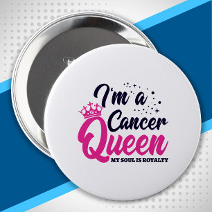 Astrology Zodiac - June July Birthday Cancer Queen 4 Inch Round Button