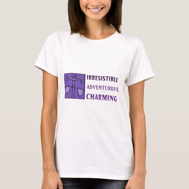 Astrology Zodiac Libra Sign Birthday Personality W T-Shirt (Front)