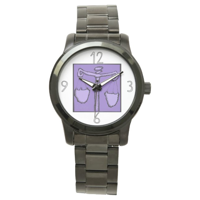 Astrology Zodiac Libra Sign Birthday Watch (Front)
