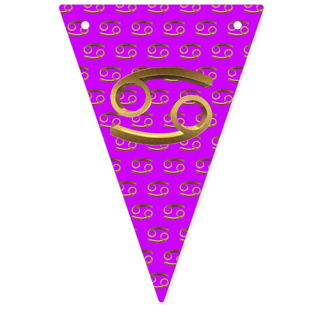 Astrology Zodiac Sign Cancer Gold Look Symbol Eleg (First Flag)