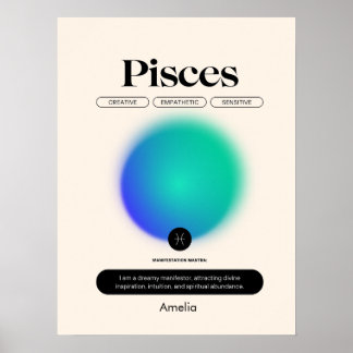 Astrology Zodiac Sign Pisces Poster
