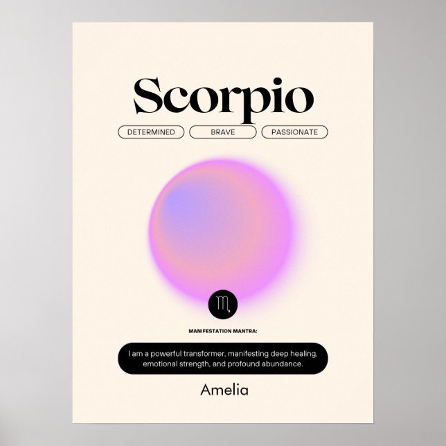 Astrology Zodiac Sign Scorpio Poster (Devant)